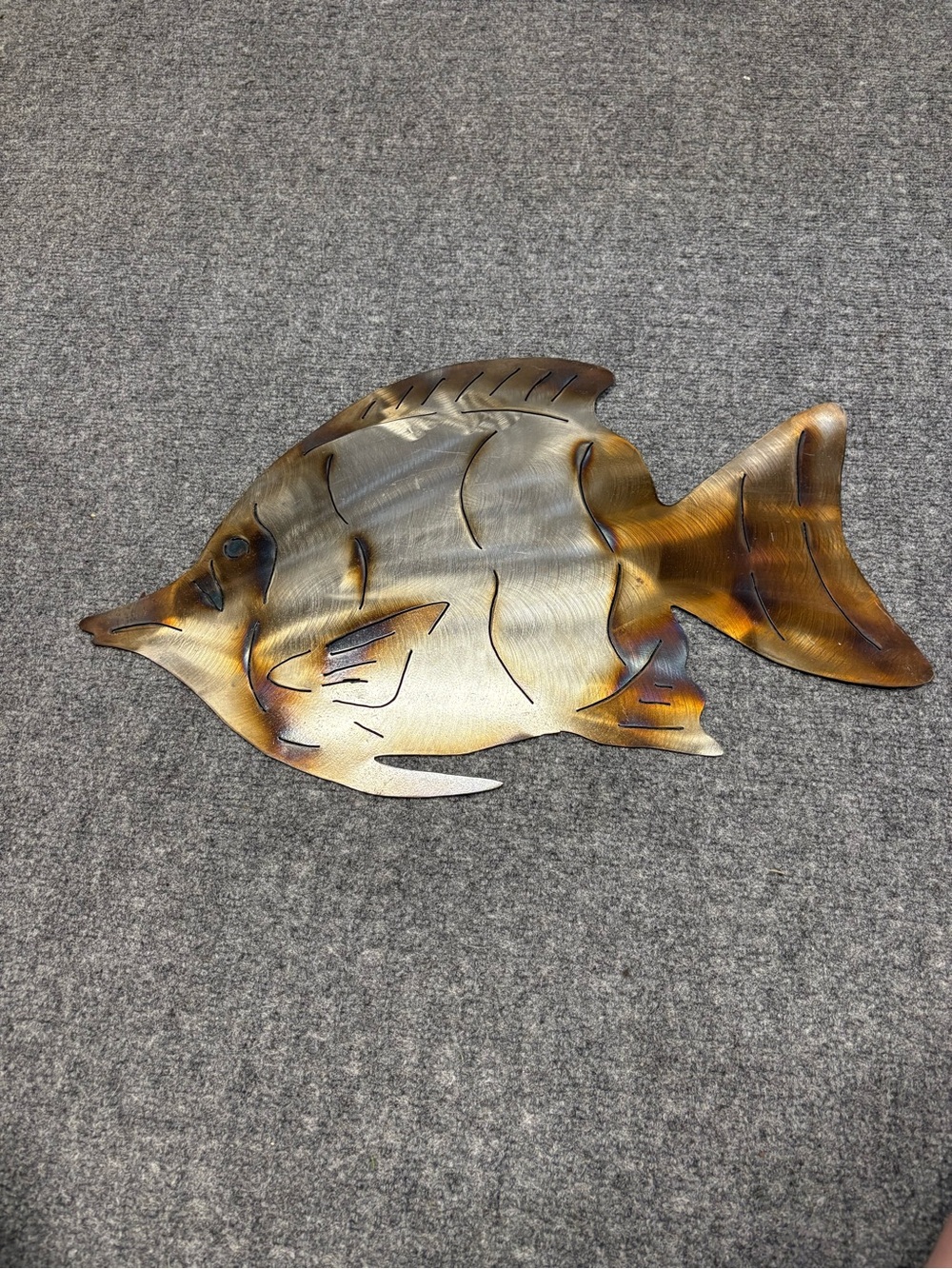 Beautiful Sheet Metal Laser Cut and Heat Treated Angel Fish Wall Hanging